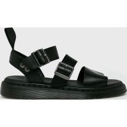 Dr Martens - Sandały. Czarne kapcie męskie Dr. Martens, bez wzorów, ze skóry. Za 559,90 zł.