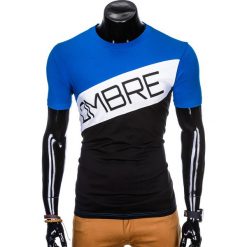 T-shirty męskie: T-SHIRT MĘSKI Z NADRUKIEM S650 - CZARNY