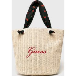 Guess Jeans - Torebka. Brązowe torebki klasyczne damskie marki Guess Jeans, z aplikacjami, z poliesteru, na ramię, duże. Za 339,90 zł.
