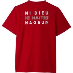 T-shirty męskie: T-shirt z okrągłym dekoltem i napisem z tyłu