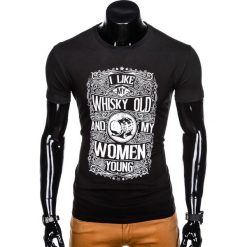 T-shirt męski z nadrukiem S839 - czarny. Czarne t-shirty męskie Ombre Clothing, s, z nadrukiem, bez kołnierzyka. Za 29,00 zł.