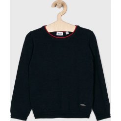 Blukids - Sweter dziecięcy 104-134 cm. Niebieskie swetry chłopięce Blukids, bez wzorów, z bawełny, z okrągłym kołnierzem. W wyprzedaży za 39,90 zł.