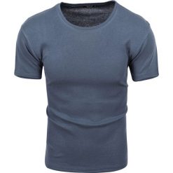 Koszulka męska t-shirt gładki grafit Recea. Koszulki męskie Recea, s, bez wzorów, z bawełny, klasyczne, z klasycznym kołnierzykiem. Za 17,99 zł.