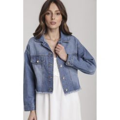 Niebieska Kurtka Nereinoe. Niebieskie kurtki damskie Renee, s, bez wzorów, z jeansu, bez kaptura. Za 154,99 zł.