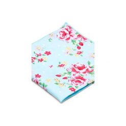 Poszetka ROSES róże. Niebieskie poszetki męskie marki HisOutfit, bez wzorów. Za 49,00 zł.