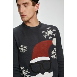 Only & Sons - Sweter. Czarne swetry klasyczne męskie marki Only & Sons, l, z dzianiny, z okrągłym kołnierzem. W wyprzedaży za 99,90 zł.