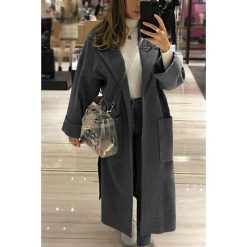 Płaszcz ZAILA GREY. Szare płaszcze damskie s, eleganckie. W wyprzedaży za 159,00 zł.