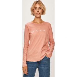 Roxy - Longsleeve. Zielone bluzki damskie Roxy, s, z aplikacjami, z bawełny, z okrągłym kołnierzem. W wyprzedaży za 89,90 zł.