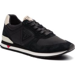 Sneakersy GUESS - FM7CHT SUE12 BLACK. Czarne sneakersy męskie Guess, na co dzień, z aplikacjami, ze skóry, bez zapięcia. Za 399,00 zł.