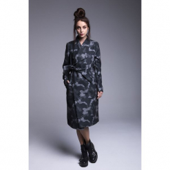 Naoko - Płaszcz Wanderlust. Szare płaszcze damskie pastelowe NAOKO, l, w paski, z bawełny. Za 399,90 zł.