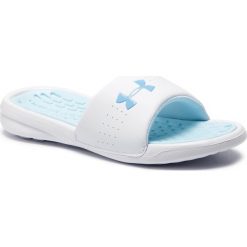 Klapki UNDER ARMOUR - Ua W Playmaker Fix Sl 3000063-302 Blu. Białe klapki damskie Under Armour, bez wzorów, z tworzywa sztucznego, bez obcasa. Za 119,95 zł.