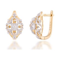 Kolczyki - , Brylant 0,15ct,. Białe kolczyki damskie marki W.KRUK, z brylantem, złote. Za 3990,00 zł.