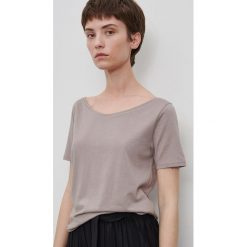 T-shirt z bawełny i modalu - Jasny szary. Szare t-shirty damskie Reserved, s, bez wzorów, z bawełny, bez kołnierzyka. Za 39,99 zł.