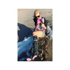 Podkolanówki Spider-Woman Black. Czarne podkolanówki damskie Mad socks, z bawełny. Za 39,00 zł.