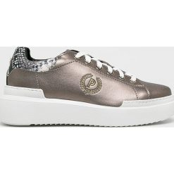 Pollini - Buty. Szare buty sportowe damskie Pollini, bez wzorów, ze skóry, sportowe. Za 879,90 zł.