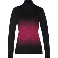 Sweter z golfem bonprix czarno-jeżynowy. Czarne golfy damskie bonprix. Za 74,99 zł.
