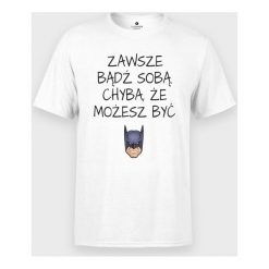 Koszulka męska Zawsze bądź sobą. Koszulki męskie MegaKoszulki, m, bez wzorów, z bawełny, z podwójnym kołnierzykiem, bez rękawów. Za 49,90 zł.