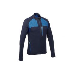 Bluza polarowa FH500 Helium męska. Niebieskie bluzy męskie QUECHUA, xl, bez wzorów, z elastanu, z dekoltem na plecach, bez rękawów, bez kaptura. Za 129,99 zł.