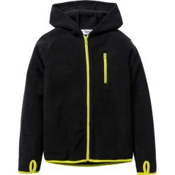 Bluza z polaru z kontrastowymi elementami bonprix czarno-zielona limonka. Czarne bluzy męskie z kapturem marki bonprix, m, z polaru. Za 59,99 zł.