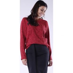 Czerwony Melanżowy Kimonowy Sweter z Ozdobnym Przeszyciem. Czerwone swetry oversize damskie marki Molly.pl, s, z jeansu. W wyprzedaży za 111,51 zł.