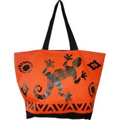 Torba plażowa "Acapulco" w kolorze czarno-pomarańczowym - 35 x 58 x 23 cm. Pomarańczowe torby damskie na zakupy Le Comptoir de la Plage, z tworzywa sztucznego. W wyprzedaży za 38,95 zł.