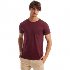 Polo Club C.H.A T-Shirt Męski Xxl Burgundowy. Czerwone koszulki polo męskie Polo Club C.H..A, xxl, bez wzorów, z bawełny, bez rękawów. W wyprzedaży za 109,00 zł.