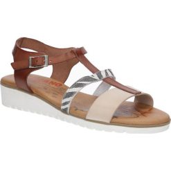 Sandały verano 649. Brązowe sandały damskie Verano, bez wzorów, ze skóry, eleganckie, bez obcasa, bez zapięcia. Za 249,99 zł.