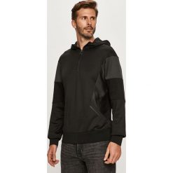 Armani Exchange - Bluza. Czarne bluzy męskie Armani Exchange, s, bez wzorów, z bawełny, z kapturem, z krótkim rękawem, krótkie, z kapturem. Za 729,90 zł.