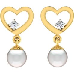 Złote kolczyki-wkrętki z diamentami i perłami. Szare kolczyki damskie Art of Diamond & Co., z perłą, złote. W wyprzedaży za 615,95 zł.