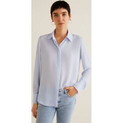 Mango - Koszula Basic. Szare koszule wiązane damskie Mango, l, z materiału, klasyczne, z klasycznym kołnierzykiem, z długim rękawem. Za 89,90 zł.