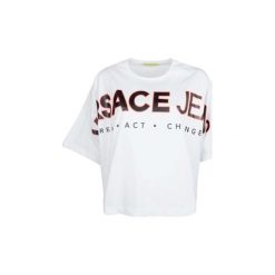 T-shirty z krótkim rękawem Versace B2HRB7P3. Białe t-shirty damskie VERSACE, bez wzorów, bez kołnierzyka. Za 279,00 zł.