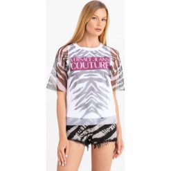 T-SHIRT Versace Jeans Couture. T-shirty damskie Versace Jeans Couture, l, bez wzorów, z jeansu, bez kołnierzyka. W wyprzedaży za 799,20 zł.
