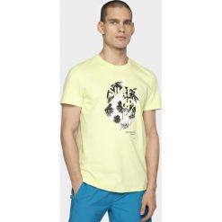 T-shirt męski TSM252 - jasny żółty. Żółte koszulki męskie s, z bawełny. W wyprzedaży za 29,99 zł.