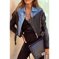 Kurtka BIOMA. Niebieskie kurtki damskie Kurtka BIOMA, s, bez wzorów, z jeansu, eleganckie. W wyprzedaży za 129,00 zł.