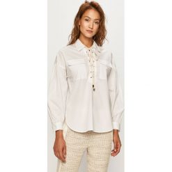 Twinset - Bluzka. Białe bluzki damskie Twinset, bez wzorów, z elastanu, casualowe, bez kołnierzyka, z długim rękawem. Za 859,90 zł.