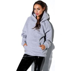 Bluza damska z kapturem - jasnoszary, l. Szare bluzy damskie l, z bawełny, długie. Za 149,99 zł.