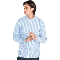 Tommy Hilfiger Koszula Niebieski. Niebieskie koszule męskie TOMMY HILFIGER, s, w paski, z bawełny, bez kołnierzyka, z długim rękawem. Za 464,95 zł.