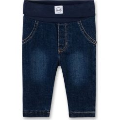 Spodnie w kolorze granatowym. Niebieskie spodnie niemowlęce Sanetta. W wyprzedaży za 49,95 zł.