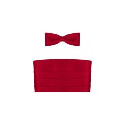 CIemnoczerwony pas smokingowy z muchą slim. Czerwone muszki męskie Modini Moda Męska, na co dzień, bez wzorów, z poliesteru, eleganckie. Za 99,00 zł.