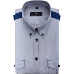 Koszula MATTEO D 15-05-33-K. Niebieskie koszule męskie Giacomo Conti, m, bez wzorów, z bawełny, button down, bez rękawów. Za 149,00 zł.