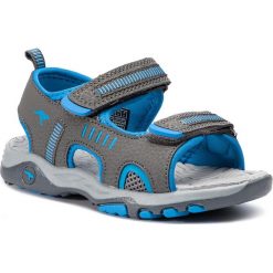 Sandały KANGAROOS - K-Logan 18338 000 2098 S Steel Grey/Blue. Szare sandały chłopięce KangaROOS, ze skóry ekologicznej, bez zapięcia. W wyprzedaży za 99,00 zł.