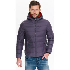 Kurtka męska sportowa z naturalnym puchem. Szare kurtki sportowe męskie Top Secret, na lato, m, bez wzorów, z puchu, krótkie. W wyprzedaży za 149,99 zł.