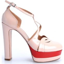 Twin-Set Czółenka. Czółenka damskie Twin Set, bez wzorów, ze skóry, bez obcasa, na szpilce, bez zapięcia. Za 399,00 zł.