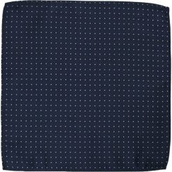 Elegancka, Męska Poszetka - ALTIES - Granat, Drobny Groszek POSZALTTANIA0154. Niebieskie poszetki męskie Alties, w grochy, z materiału, eleganckie. Za 16,90 zł.
