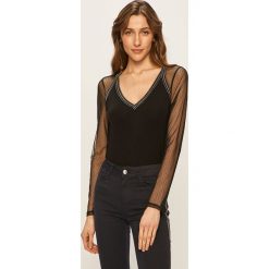 Morgan - Longsleeve. Czarne bluzki damskie Morgan, s, z aplikacjami, z elastanu, casualowe, bez kołnierzyka, z długim rękawem. Za 179,90 zł.