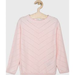 Name it - Sweter dziecięcy 116-152 cm. Niebieskie swetry dziewczęce z bawełny, z okrągłym kołnierzem. W wyprzedaży za 59,90 zł.