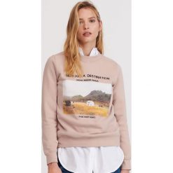 Bluza z nadrukiem - Różowy. Różowe bluzy damskie Reserved, s, z nadrukiem, bez rękawów, bez kaptura. Za 69,99 zł.