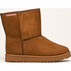 Cross Jeans - Śniegowce. Żółte śniegowce damskie Cross Jeans, z jeansu, bez zapięcia. W wyprzedaży za 89,90 zł.