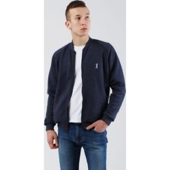 "Bomber" Męski Niebieska "White". Niebieskie bluzy męskie Edward Orlovski, xxl, bez wzorów, bez kołnierzyka, bez rękawów, bez kaptura. Za 120,00 zł.