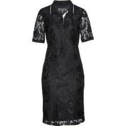 Sukienka polo z koronki bonprix czarny. Czarne sukienki damskie bonprix, w koronkowe wzory, z koronki, polo, bez rękawów. Za 169,99 zł.